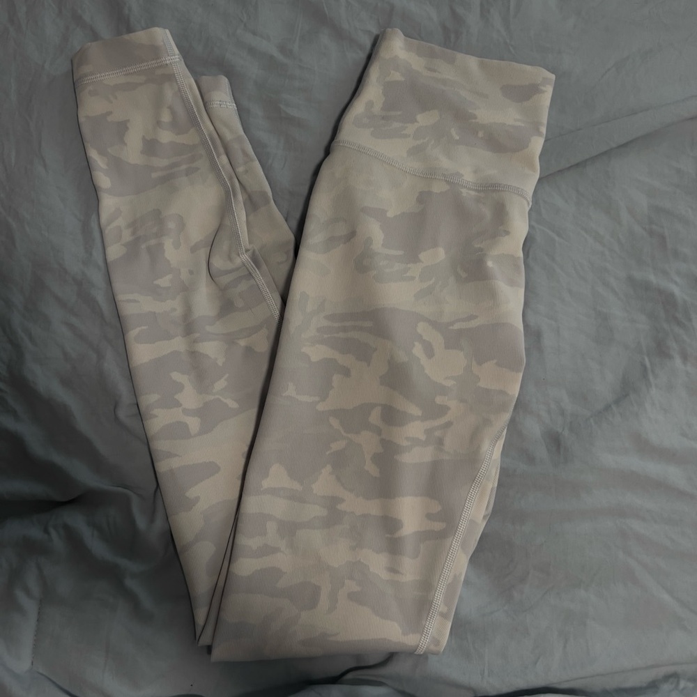 lululemon athletica Camouflage Leggings - white and gray